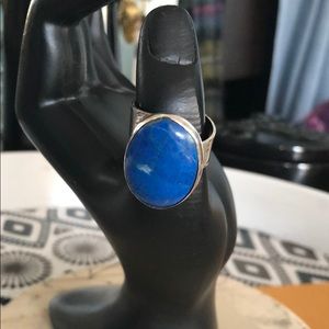 Sterling Azurite Mineral Ring 8